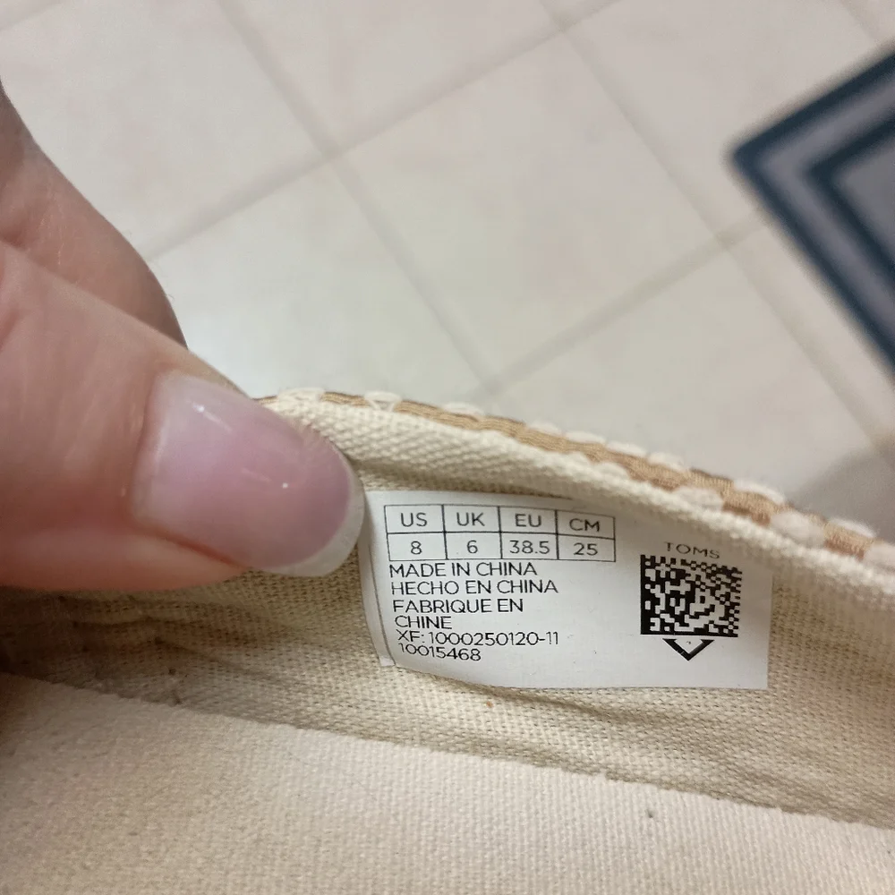 Toms woven flat espadrille sz 8 - Picture 6 of 6